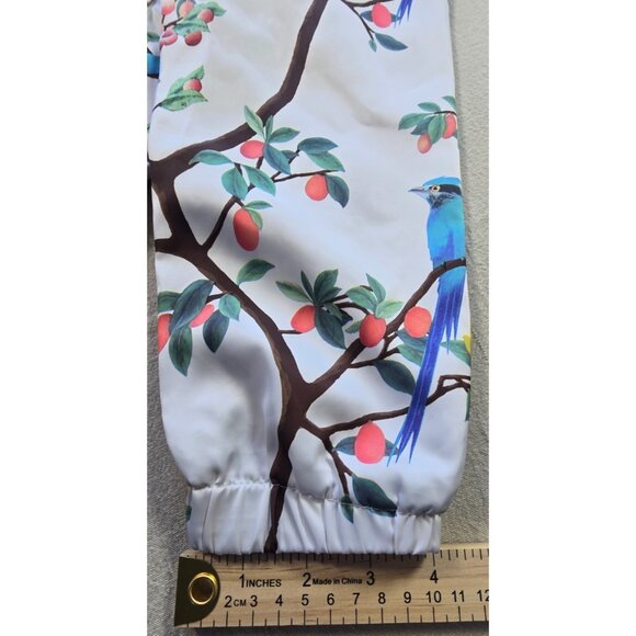 Forever 21 Men’s Windbreaker Jacket Med Multi White Birds of Paradise Print - Picture 9 of 15